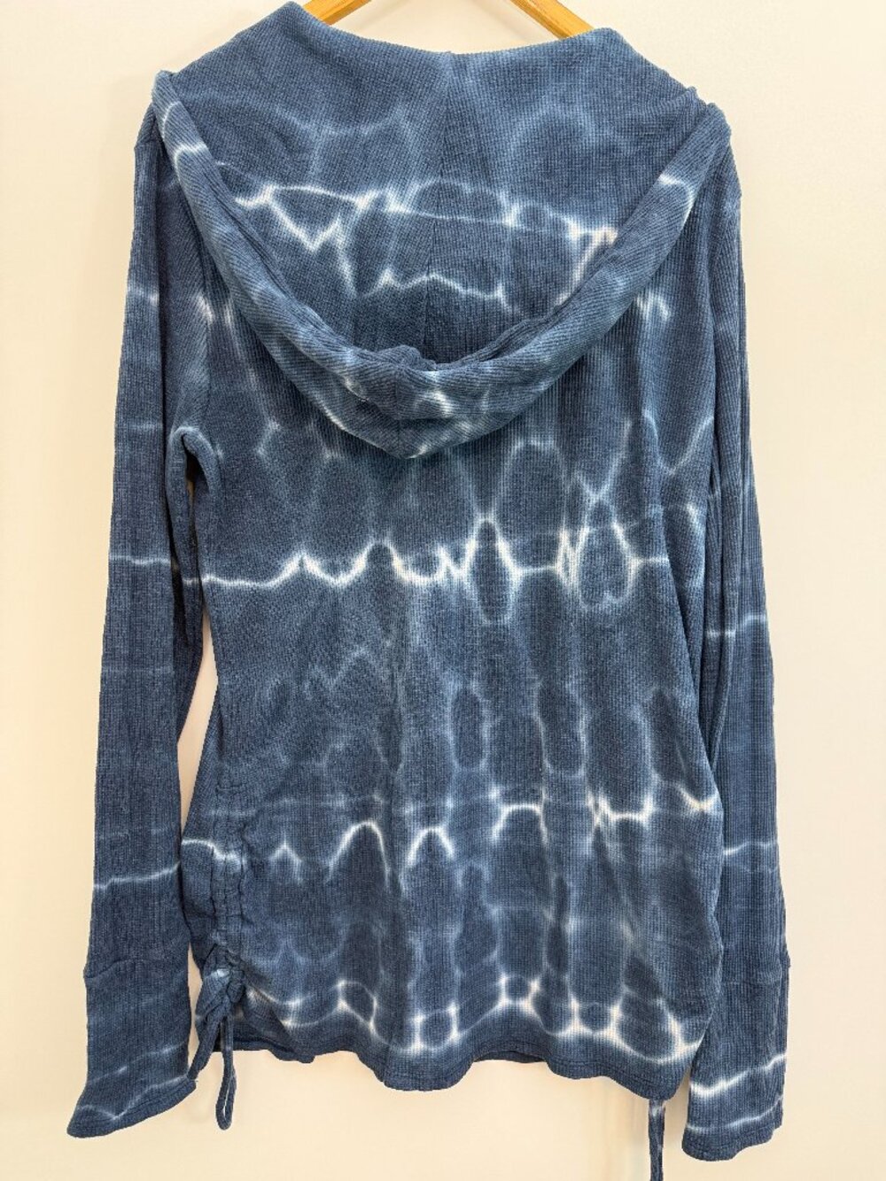 Brisas Tunic Hoodie Top Womens XL Blue Tie Dye Long Sleeves Athleisure